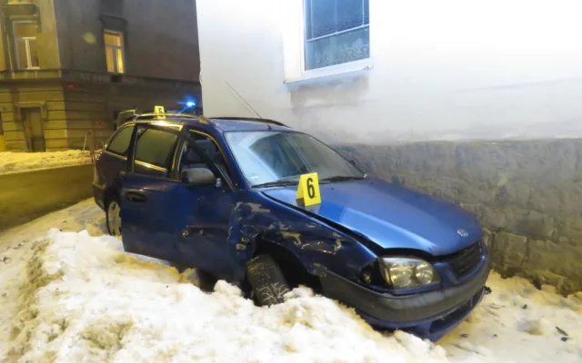 Snímek z místa nehody v Jablonci