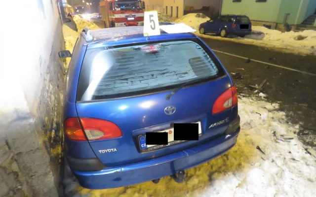 Snímek z místa nehody v Jablonci