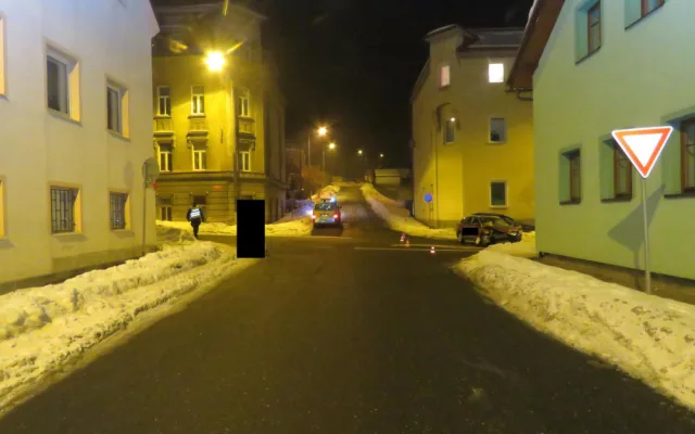 Snímek z místa nehody v Jablonci