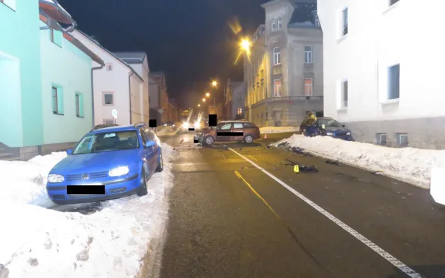 Snímek z místa nehody v Jablonci