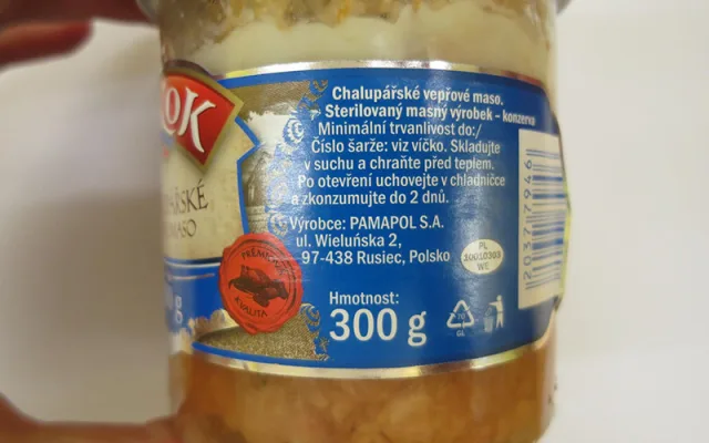 Výrobek s falešným podílem masa