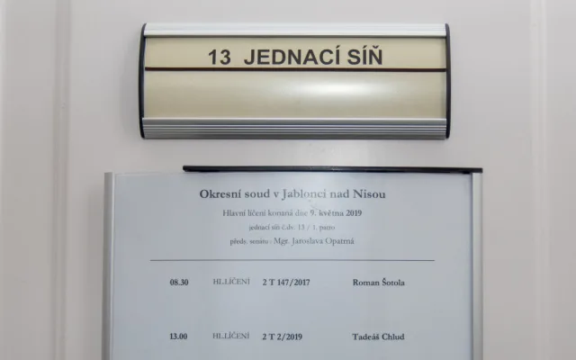 Dnes proběhlo hlavní líčení případu v čele s Romanem Šotolou.