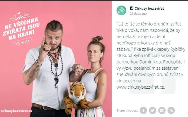 Do kampaně Cirkusy bez zvířat se zapojila i celá řada osobností.