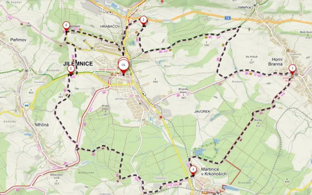 cyklovýlety v Krkonoších_mapa
