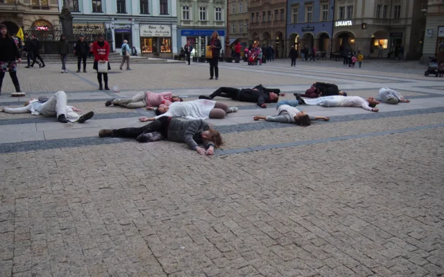 Foto z akce Die-In.