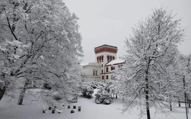 Sněhem zapadal i Liberec.