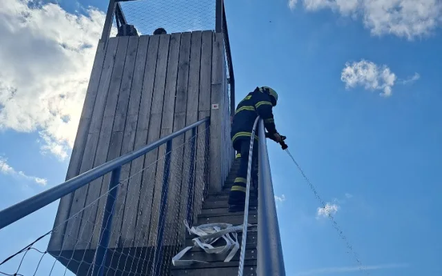 Hasiči cvičili zásah u lesního požáru, dnes zkušenosti využili naostro