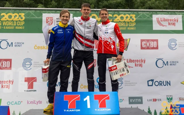 Na krátké trati šampionátu orienťáku si nejlépe vedl Rakušan a Švédové