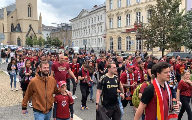 Sparťané prošli Libercem, pochod se obešel bez komplikací