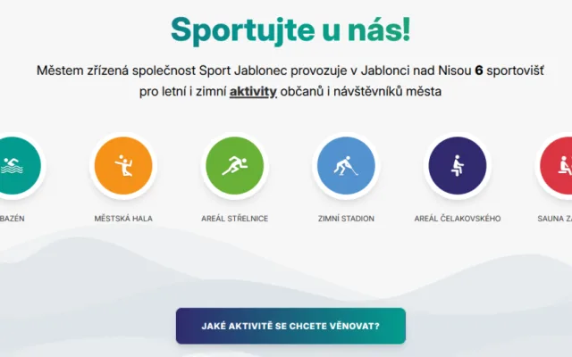 Nový web Sport Jablonec, stránky které si zamilujete