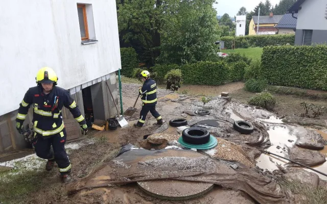 Likvidační práce po přívalovém dešti potrvají v Dalešicích zřejmě do konce týdne