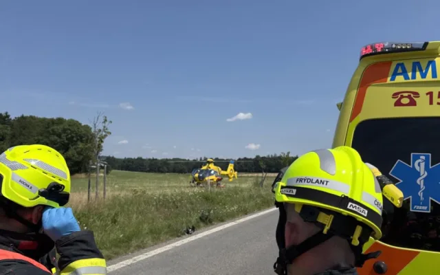 Dopravní nehoda motocyklu Frýdlant.