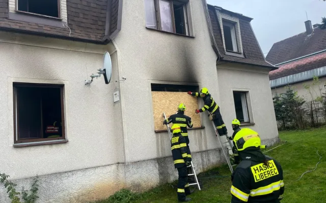 Požár v Liberci Ostašově 15. listopadu.