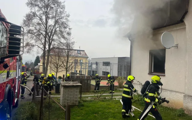 Požár v Liberci Ostašově 15. listopadu.