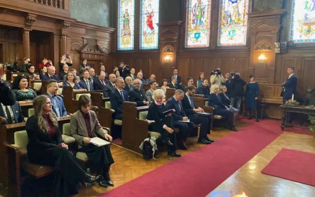 Prezident v Liberci. Zaujala ho nanovlákna, na radnici mluvil o pomoci Ukrajině
