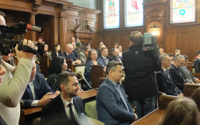 Prezident v Liberci. Zaujala ho nanovlákna, na radnici mluvil o pomoci Ukrajině