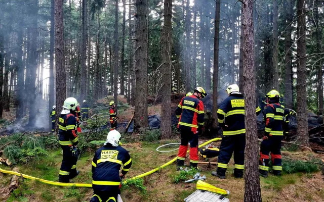 Další požár lesa. Tentokrát hořel v neděli večer u Hrádku nad Nisou