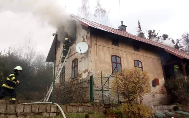 Požár domu v Držkově