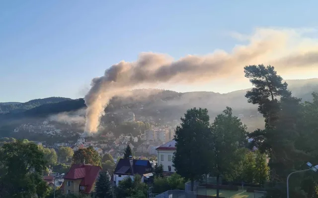 Požár rekonstruovaného penzionu v Tanvaldě