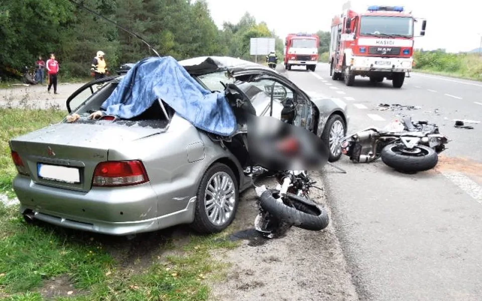 Tragická nehoda u Doks. Foto: HZSLK/stanice Česká Lípa