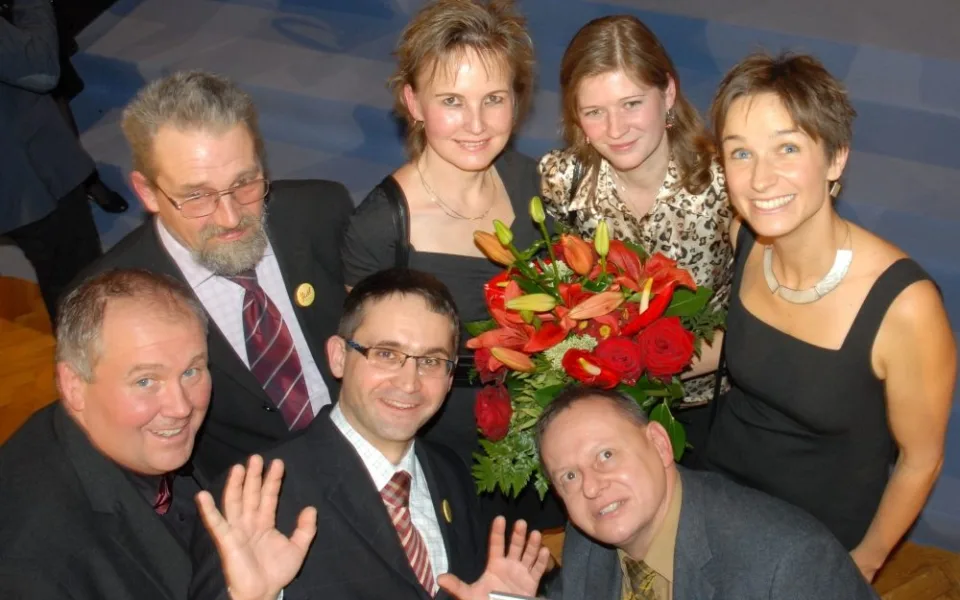 Radost týmu z bronzu v soutěži Firma roku 2013.
