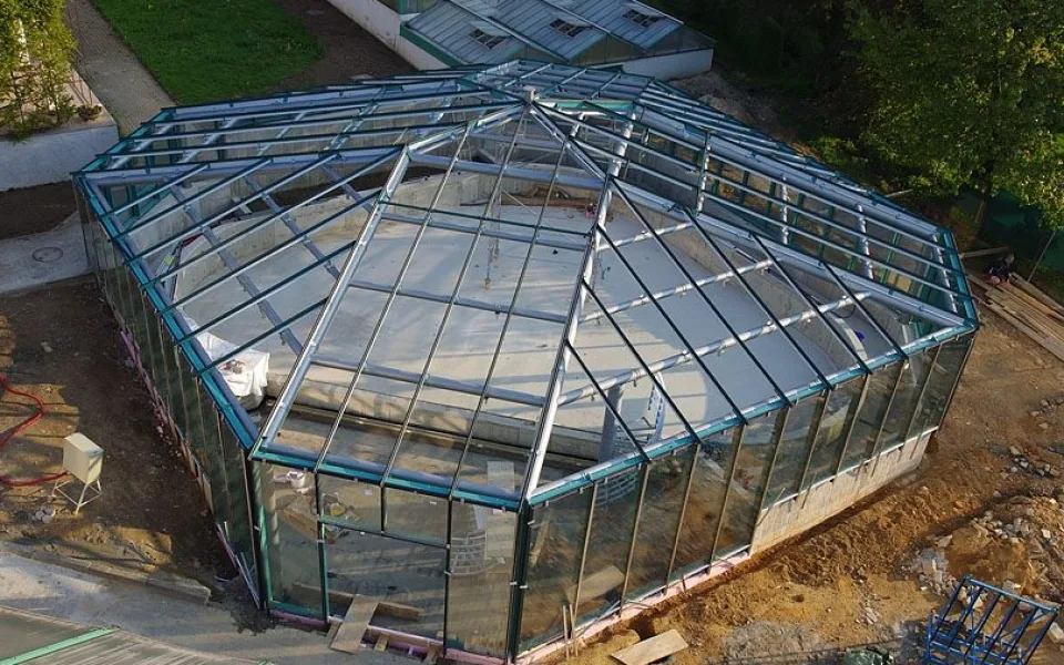 Nový pavilon botanické zahrady začíná nabírat na obrysech. Foto: Botanická zahrada Liberec