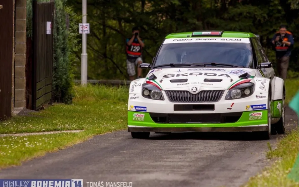 Umberto Scandola na trati Rally Bohemia 2014. Foto: Tomáš Mansfeld