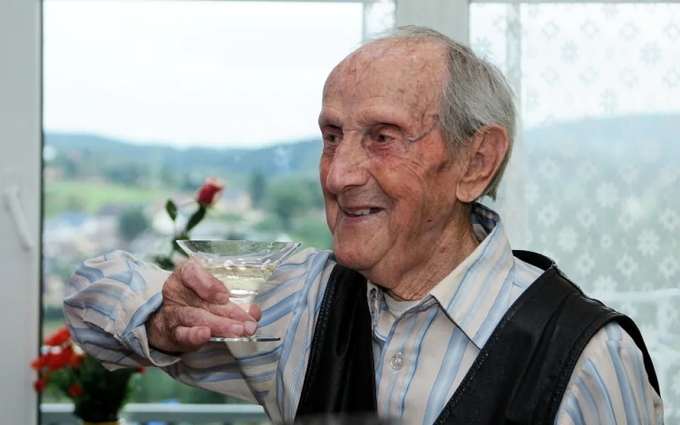 František Šťastný při oslavě. Foto: Jan Král