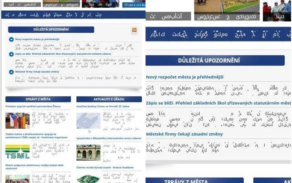 Takhle vypadal web města v sobotu večer. Foto: čtenářka Drbny