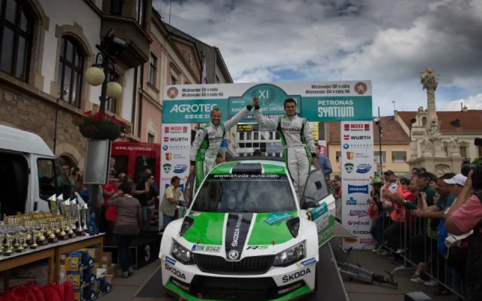 Jan Kopecký po vítězství v Hustopečích. Foto: Škoda Auto