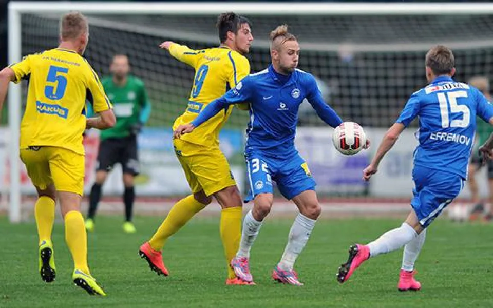Slovan se na vyřazení Varnsdorfu nadřel. Rozhodly penalty. Foto. Jaroslav Appeltauer