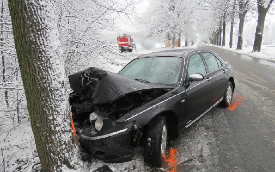 Řidič Roveru zranil sebe i spolujezdkyni. U Hajniště narazil do stromu