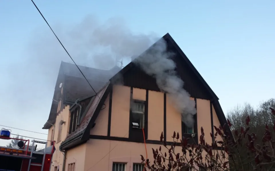 Požár ve Zdislavě.