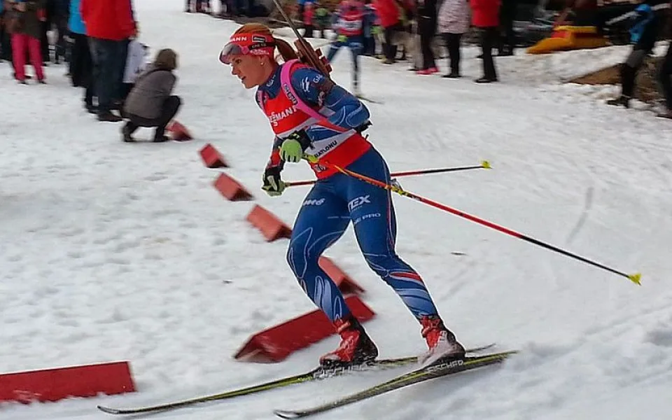 Gabriela Soukalová při loňské exhibici v Jablonci nad Nisou