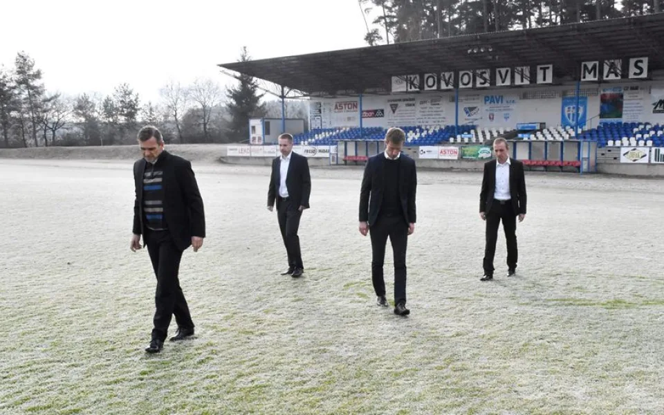 Dnešní zápas Slovanu s Táborskem rozhodčí odložil pro nezpůsobilý terén