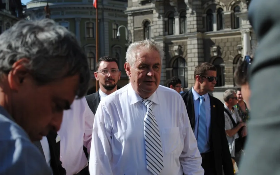 Miloš Zeman při návštěvě Liberce