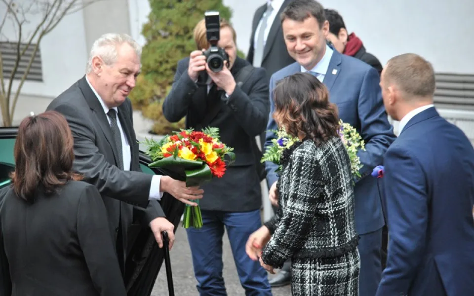 Miloš Zeman při návštěvě Liberce