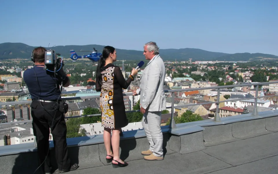 Vladimír Hadač při rozhovoru.