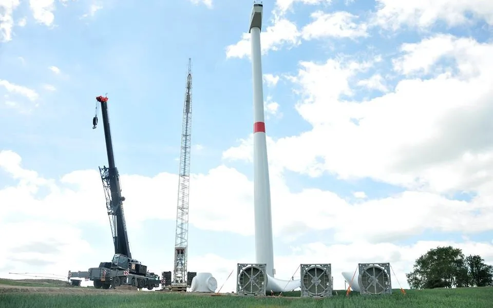 Stavba elektráren u Hrádku.
