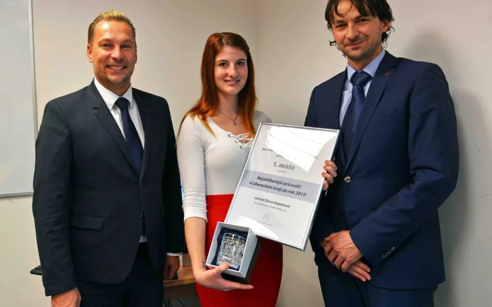 Šárka Kopešová s náměstkem Pieterem a jednatelem Koridu P. Blažkem