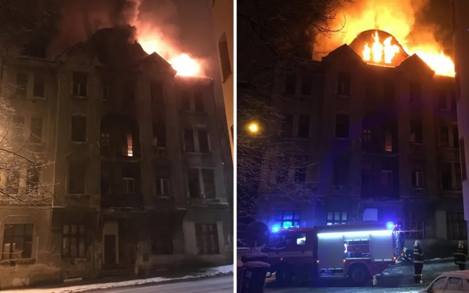 Požár v Chrastavské ulici.