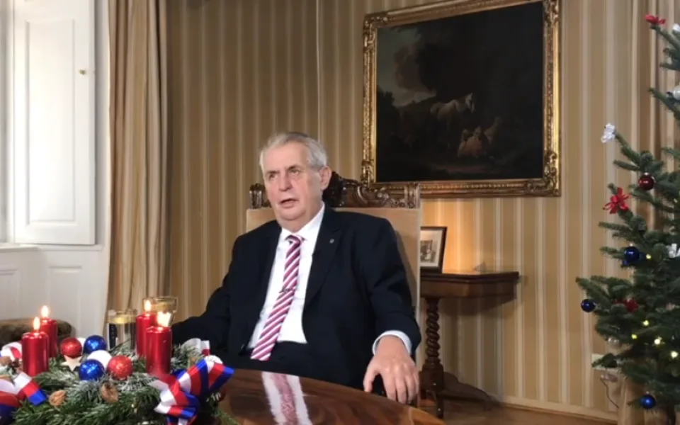 Miloš Zeman při vánočním poselství.