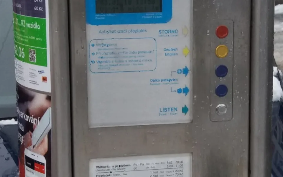 Parkovací automat v Turnově.