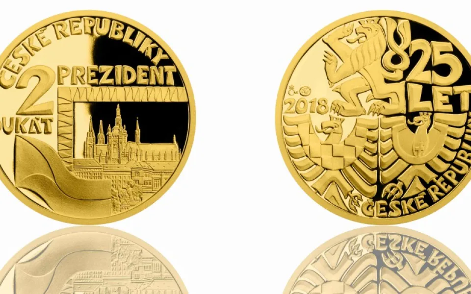 Dukát věnovaný prezidentu.
