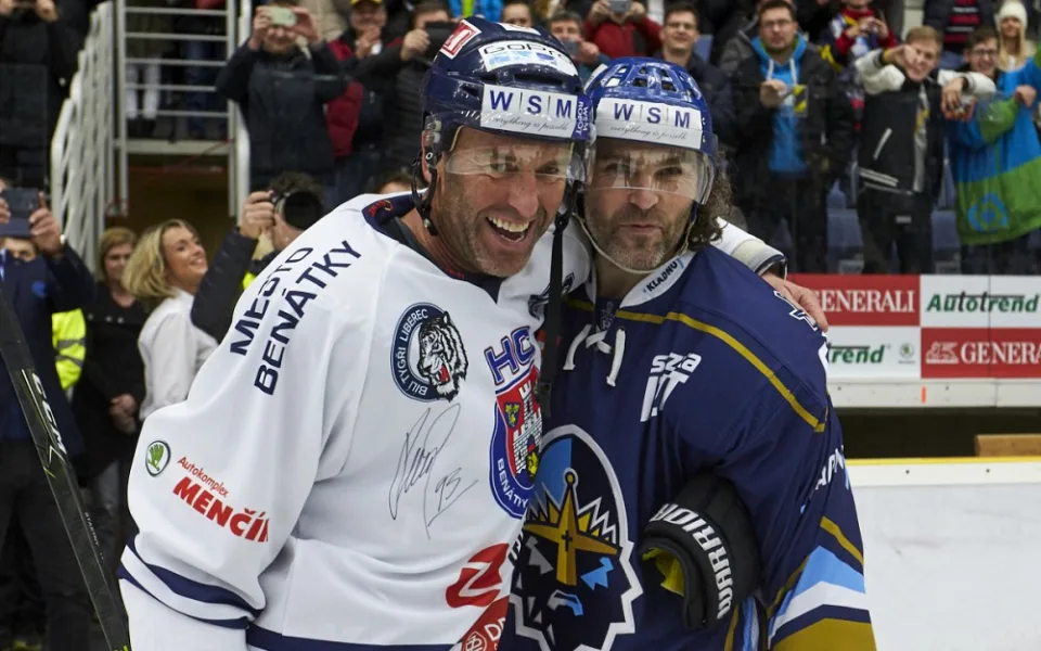 Petr Nedvěd a Jaromír Jágr.
