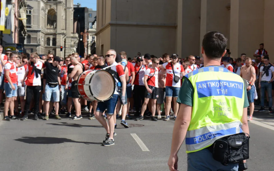 Fanoušci Slavie.