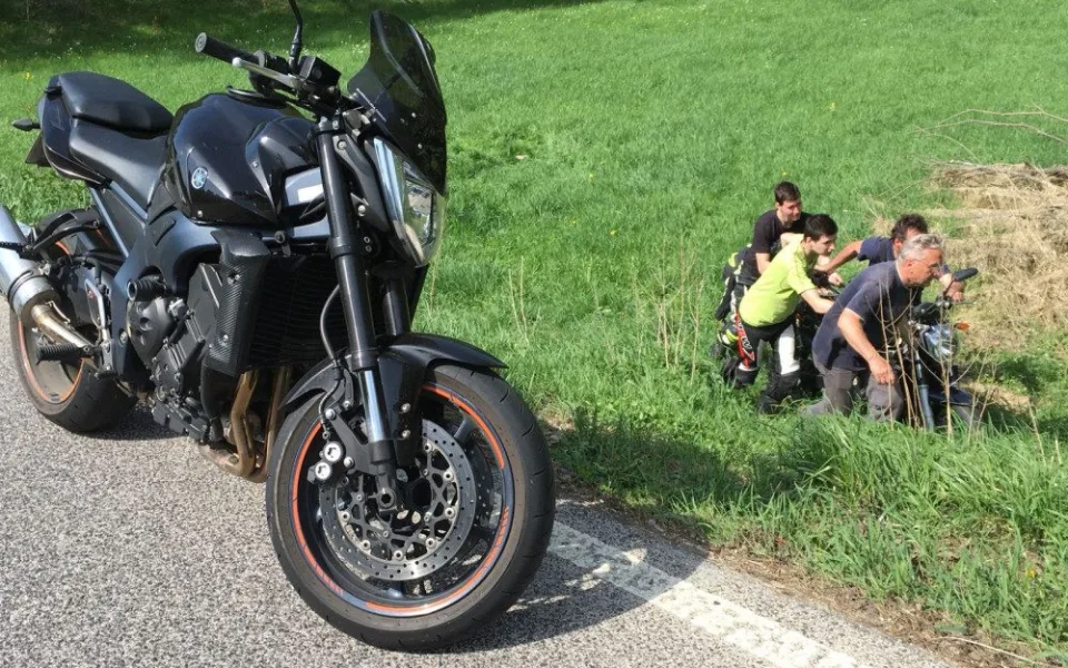 Nehoda motorky v Osečné.