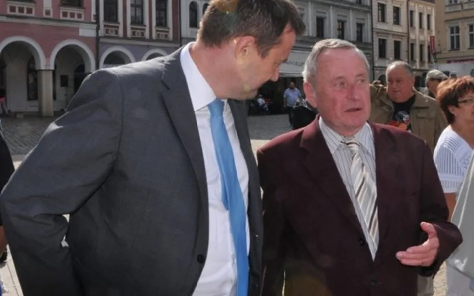 Luboš Příhoda s hejtmanem Půtou v roce 2013.
