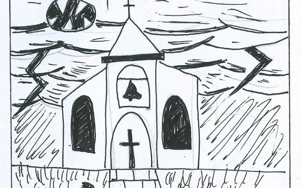 Massacre romance at a church