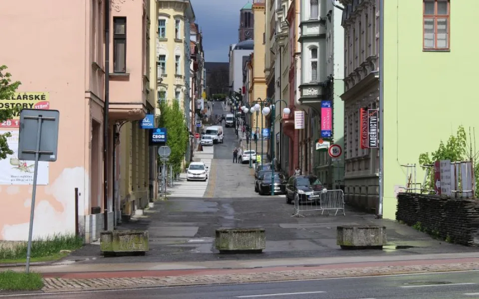 Pěší zóna v Jablonci.